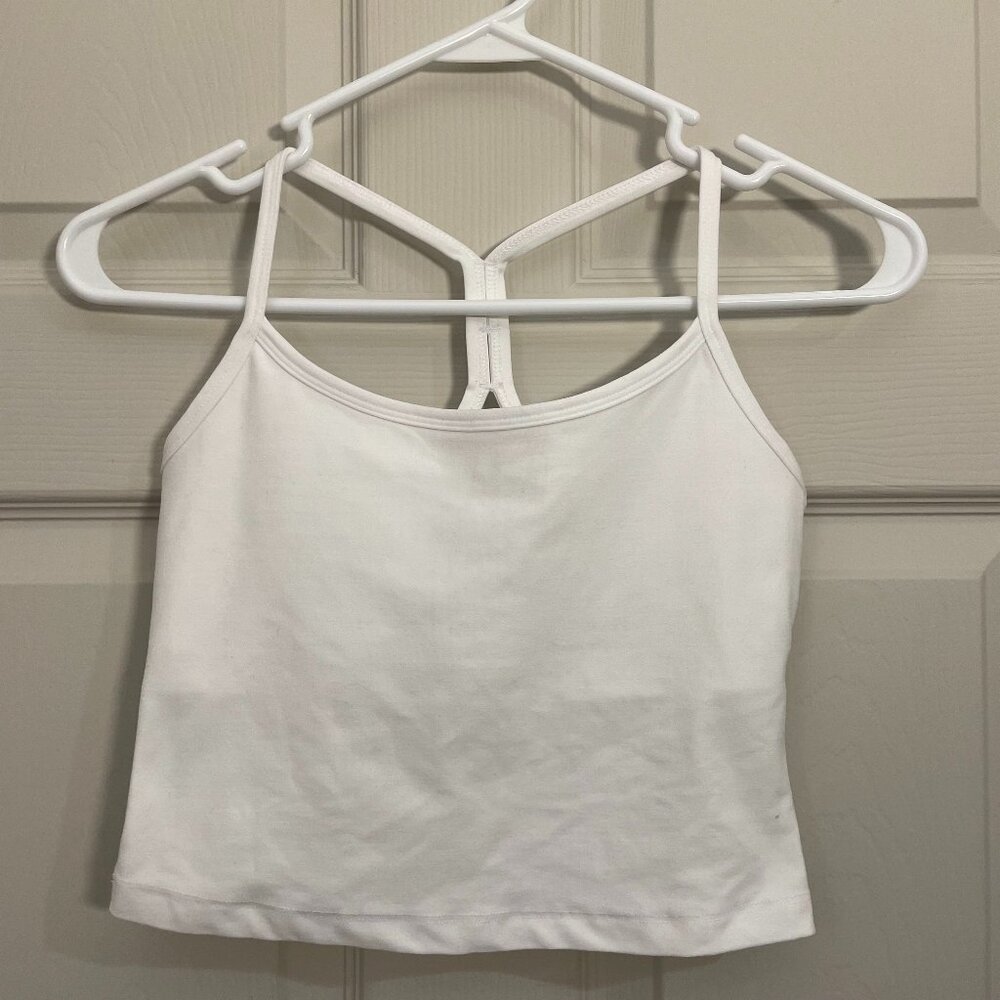 Beyond Yoga Spacedye Slim Racerback Cropped Tank White